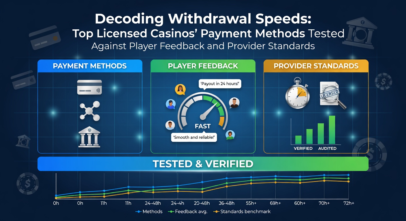 Grafik mit Vergleich von Auszahlungszeiten verschiedener Zahlungsmethoden in Online-Casinos