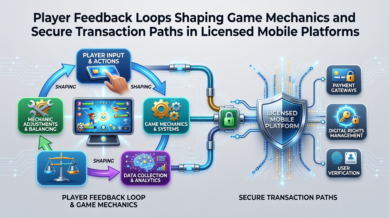 Darstellung von Feedback-Schleifen in mobilen Casino-Apps mit Spielmechaniken und Transaktionspfaden